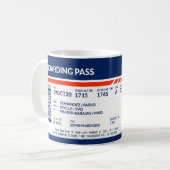 Boarding Pass - Blauw & Rood Koffiemok (Voorkant links)