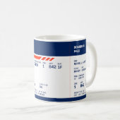 Boarding Pass - Blauw & Rood Koffiemok (Voorkant rechts)