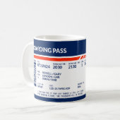 Boarding Pass - Blauw & Rood Koffiemok (Voorkant links)