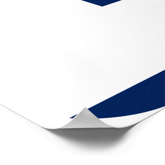 Boarding Pass - Blauw & Rood Poster (Hoek)