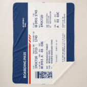 Boarding Pass - Blauw & Rood Sherpa Deken (Voorkant)