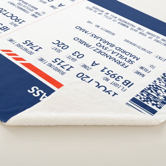 Boarding Pass - Blauw & Rood Sherpa Deken (3/4)