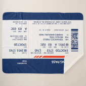 Boarding Pass - Blauw & Rood Sherpa Deken (Voorkant (horizontaal))