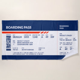Boarding Pass - Blauw & Rood Strandlaken