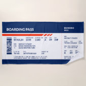 Boarding Pass - Blauw & Rood Strandlaken (Voorkant)