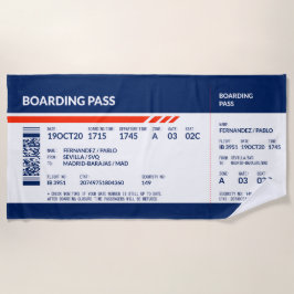 Boarding Pass - Blauw & Rood Strandlaken