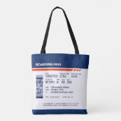 Boarding Pass - Blauw & Rood Tote Bag (Achterkant)