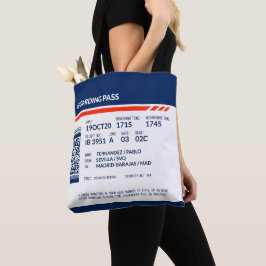 Boarding Pass - Blauw & Rood Tote Bag