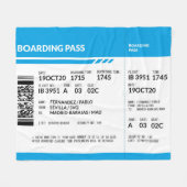 Boarding Pass (blue) Fleece Deken (Voorkant (Horizontaal))