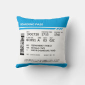 Boarding Pass (blue) Kussen (Achterkant)