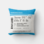 Boarding Pass (blue) Kussen (Voorkant)
