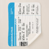 Boarding Pass (blue) Sherpa Deken (Voorkant)