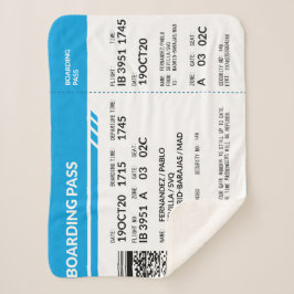 Boarding Pass (blue) Sherpa Deken