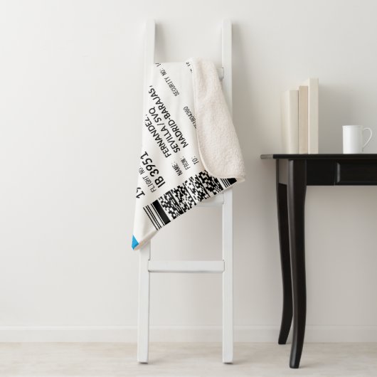 Boarding Pass (blue) Sherpa Deken (In situ)