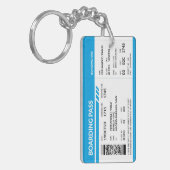 Boarding Pass (blue) Sleutelhanger (Voorkant Links)