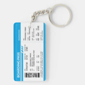 Boarding Pass (blue) Sleutelhanger (achterkant)