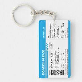 Boarding Pass (blue) Sleutelhanger