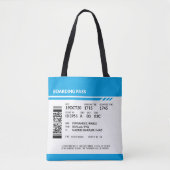 Boarding Pass (blue) Tote Bag (Voorkant)