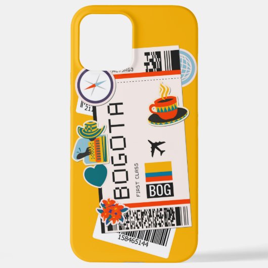 BOARDING PASS BOGOTA COLOMBIA iPhone HOESJE (Achterkant)