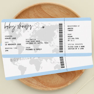 Boarding Pass Boy Travel Baby shower Kaart
