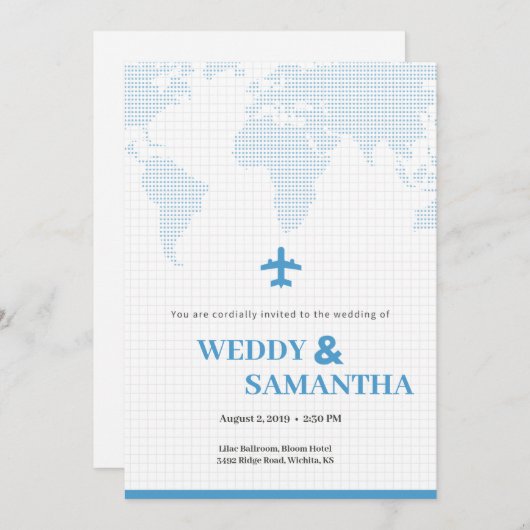 Boarding Pass bruiloft uitnodiging (Voorkant / Achterkant)