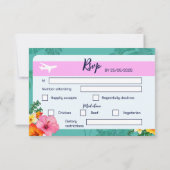 Boarding Pass bruiloft uitnodiging bestemming (Achterkant)