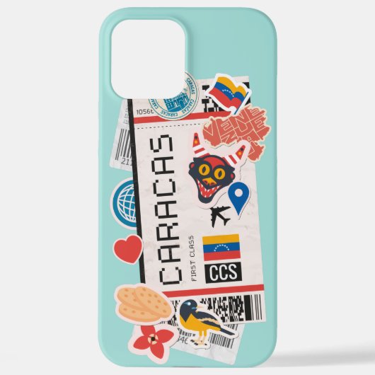 BOARDING PASS CARACAS VENEZUELA iPhone CASE Hoesje (Achterkant)