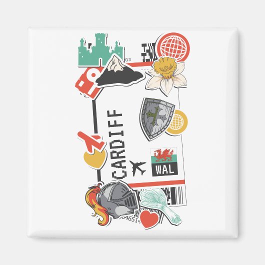 BOARDING PASS CARDIFF WALES MAGNEET (Voorkant)