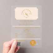 Boarding Pass Cosmic Wedding Destination Acryl Uitnodigingen (Insitu (Draagbaar))