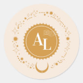 Boarding Pass Cosmic Wedding Destination Ronde Sticker (Voorkant)