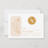 Boarding Pass Cosmic Wedding Destination RSVP Kaartje (Voorkant)