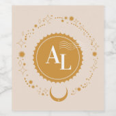 Boarding Pass Cosmic Wedding Wijn Etiket (Enkel label)