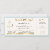 Boarding Pass Cruise Birthday Kaart (Voorkant)