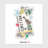 BOARDING PASS CURITIBA BRAZILIË STICKER (Vel)