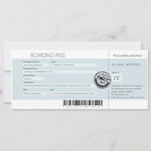 Boarding Pass (de beste prijs van vandaag) Kaart (Voorkant)