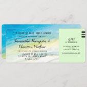 Boarding Pass Destination Beach Wedding Kaart (Voorkant / Achterkant)