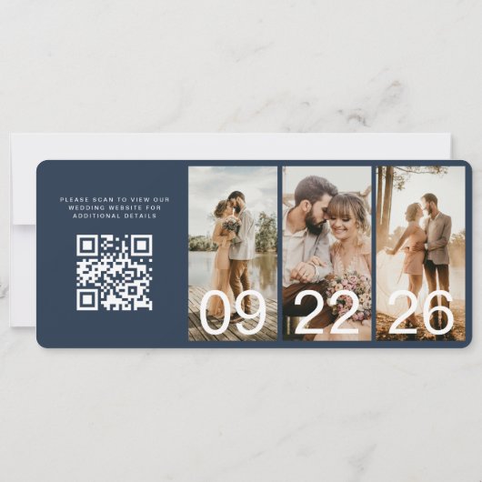 Boarding Pass Destination Wedding QR Code (Achterkant)