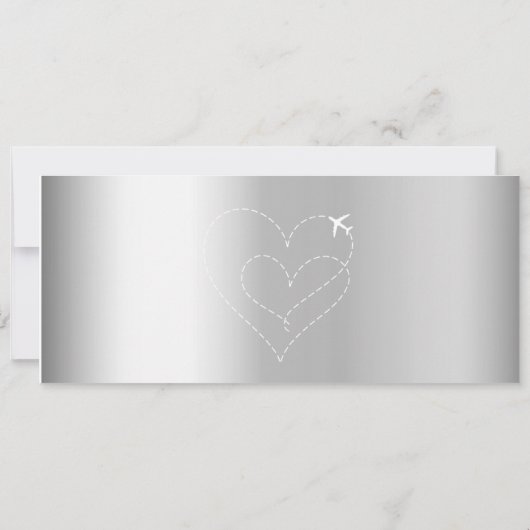 Boarding Pass Destination Wedding QR code grijs Kaart (Achterkant)