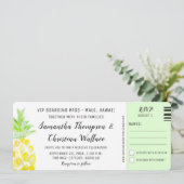 Boarding Pass Destination Wedding RSVP-ticket Kaart (Staand voorkant)