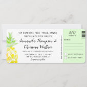 Boarding Pass Destination Wedding RSVP-ticket Kaart (Voorkant)