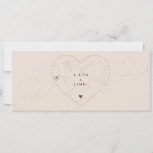 Boarding Pass Destination Wedding Save The Date Kaart (Achterkant)