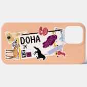 BOARDING PASS DOHA QATAR iPhone CASE (Achterkant (horizontaal))