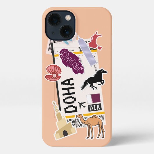 BOARDING PASS DOHA QATAR iPhone CASE Hoesje (Achterkant)