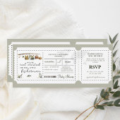 Boarding Pass Fisherman Boy Travel Baby shower Kaart