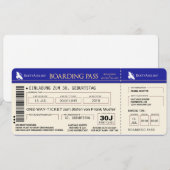 BOARDING PASS Flugticket Einladungskarte (blau) Kaart (Voorkant / Achterkant)