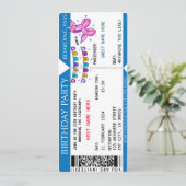 Boarding Pass Fly High verjaardagsfeestje Kaart (Staand voorkant)