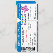 Boarding Pass Fly High verjaardagsfeestje Kaart (Voorkant / Achterkant)