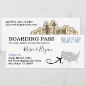 Boarding Pass for a bruiloft in San Diego, Verenig Kaart (Voorkant / Achterkant)