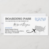 Boarding Pass for a bruiloft in San Diego, Verenig Kaart (Voorkant)