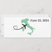 Boarding Pass for bruiloft in Rome, Italië Kaart (Achterkant)